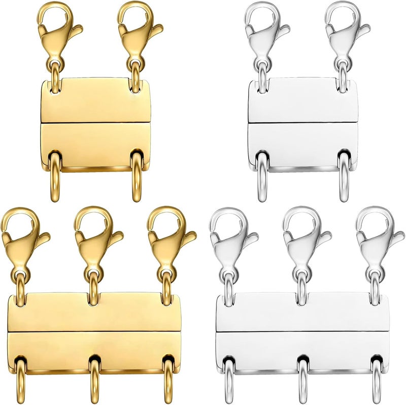 OHINGLT Layered Necklace Clasp 18K Gold and Silver Necklace Separator for Layering, Multiple Jewelry Clasps and Closures for Women - Image 1